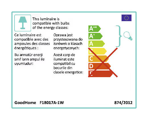 Applique murale blanche "Zosca" H.17,4 cm x L.20 cm - GoodHome