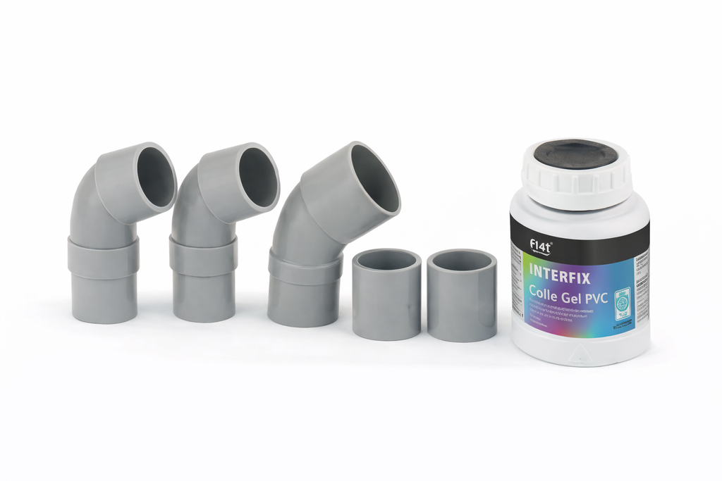 Kit modification évacuation PVC Ø40 – Raccords + colle